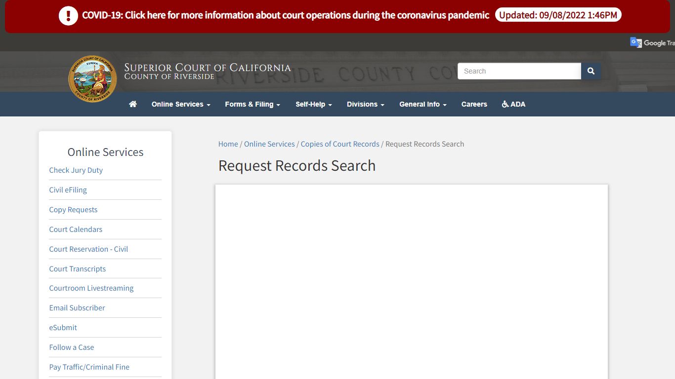 Request Records Search - California