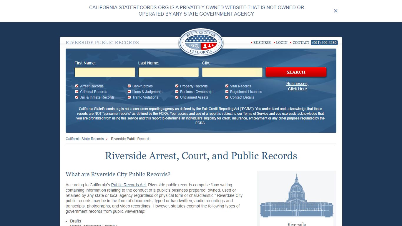 Riverside Arrest, Court, and Public Records